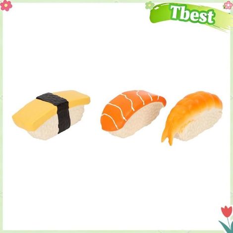 Jouet Sushi en Latex pour chien, 3 pièces, nourriture pour chien, jouet grinçant, doux et agréable au goût, Simulation en forme de (1/4)