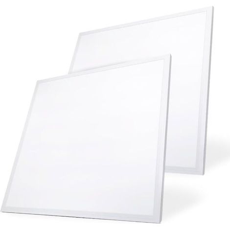 Set of two LED ceiling light panels, 30x60cm, white integrated 30W LED, suitable for offices, living rooms, etc. (1/4)