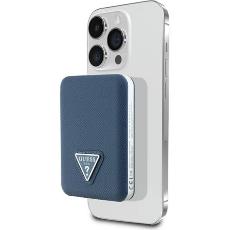 Guess Grained Triangle Induktive Powerbank 5000mAh 15W USB-C MagSafe Blau (1/5)