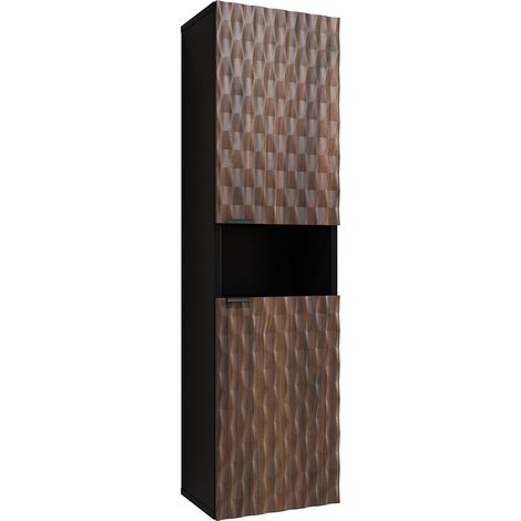 Columna de pared 2 puertas Nevia Madera y Negro (1/4)