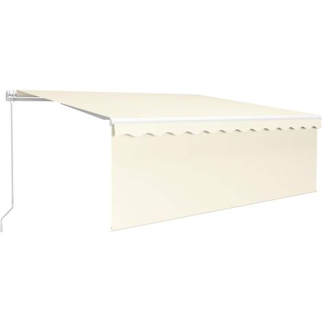 Maison Exclusive - Auvent manuel rétractable avec store et LED 4x3 m Crème