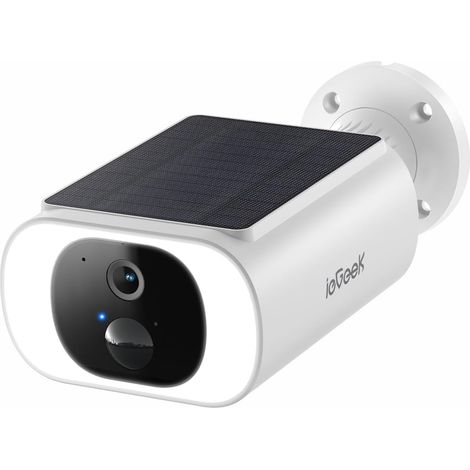 iegeek 2K Sicherheits-Outdoor-Überwachungskamera mit Solarpanel-Batterie, Outdoor-Solar-Überwachungskamera mit Scheinwerfer, PIR-Bewegungserkennung, 2,4 GHz WiFi, 6S Cloud-Speicherzyklus, kein Abonnem (1/5)