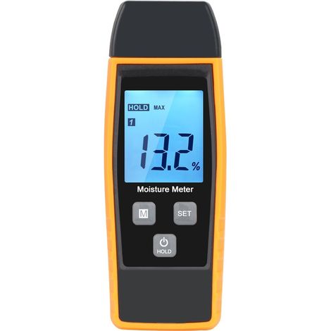 Testeur Humidité,Testeur Humidité Mur & Bois, Compteur de fuites, Humidité, Mortier de Ciment, Détecteur de Teneur en eau (Jaune)