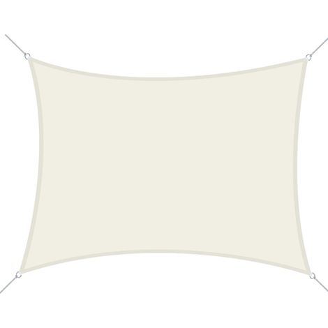 Tenda a Vela Ombreggiante Rettangolare 4x6m in Poliestere Bianco Crema