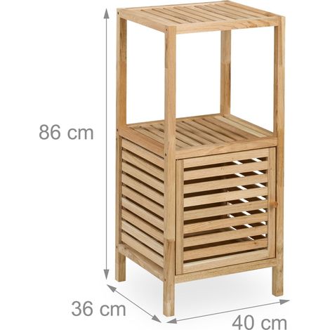 Étagère décorative compacte salle de bain 80 x 30 x 30 cm 2 niveaux ouverts rangement optimal en bois noyer (1/4)