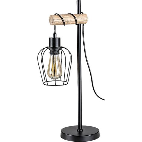 FABIAN, INDOOR METAL-WOOD TABLE LAMP, E27 1X MAX 40W, MATT B (1/5)