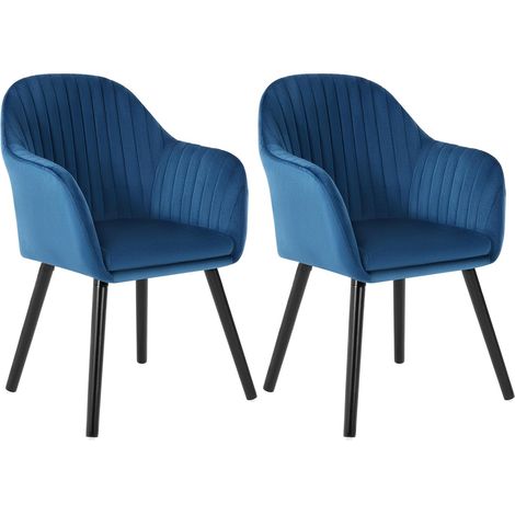 WOLTU 2x Sillas de Comedor Nordicas Estilo Sillón de Sala de Espera con Respaldo Azul (1/5)