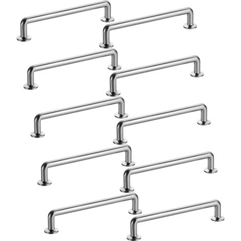 SOTECH Möbelgriff Küchengriff Schrankgriff Bohrlochabstand 160 mm, FormLine ARC Edelstahloptik 184 x 34,5 mm, Stangen-Ø 11,5 mm Fuß-Ø 24 mm, 10 Stück (1/5)