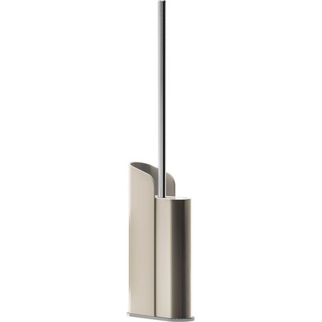 COSMIC Silicone Toilet Brush, Floor or Self-Adhesive Slim Beige Flat Collection