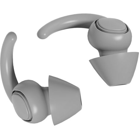 Bouchons d'Oreilles en Silicone Souple - Imperméables pour Natation, Réduction du Bruit, Protection Auditive pour Dormir et Études, 7ème Génération Gris (1/5)