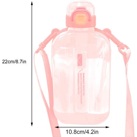 Flache Wasserflasche, Outdoor-Sport-Trinkbecher, 750 ml großes Fassungsvermögen, Büro-Trinkbecher mit Skala (1/5)