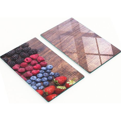 Tablas de cocina de vidrio templado con gr谩ficos decorativos - Frutos del bosque 2x30x52 cm (1/5)
