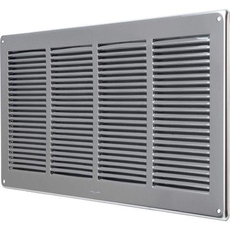La Ventilazione GIN4424 Griglia di ventilazione rettangolare in Acciaio Inox430 da Sovrapporre. Dimensioni 440x240 mm (1/4)