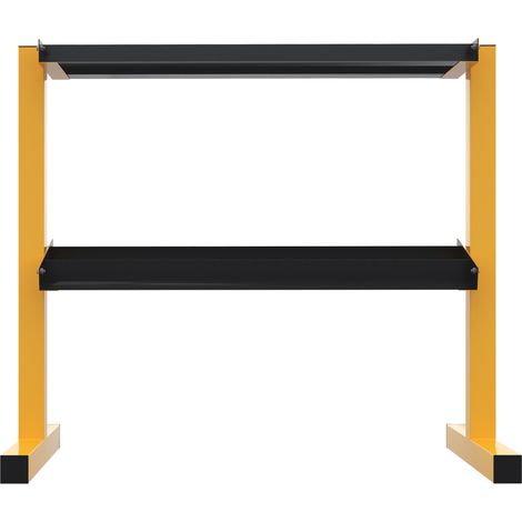Support haltères à 2 niveaux en acier massif, capacité totale 270 kg, pour entraînement de musculation (1/5)