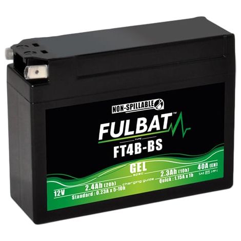 Fulbat - Batterie moto Gel YT4B-BS / FT4B-BS 12V 2.3Ah (1/2)
