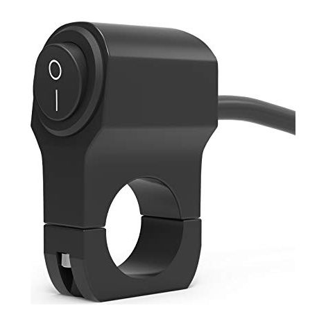 Bouton de moto, interrupteur d'éclairage de guidon, interrupteur de modification de moto à bouton unique en alliage d'aluminium, interrupteur de montage sur guidon de moto de 22 mm. (1/5)