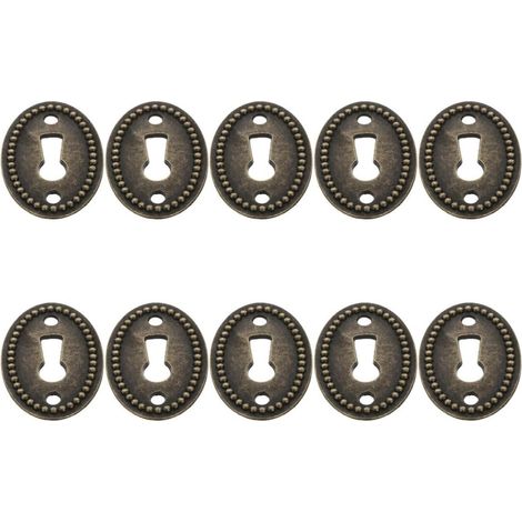 Cache-serrure ovale en alliage, lot de 10, insert décoratif rétro (1/5)