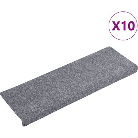 Maison Exclusive - Tappetini per scale autoadesivi 10 pz 65x21x4 cm Grigio chiaro bordo rettangolare