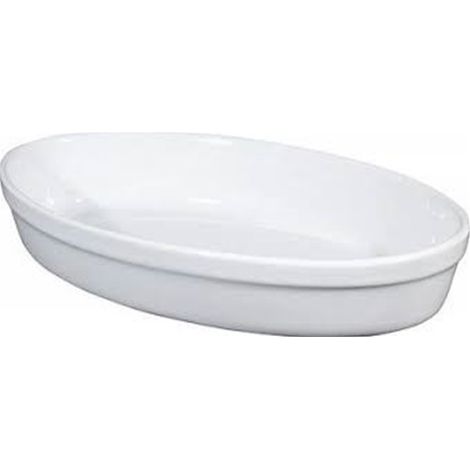 Pirofila da Forno Ovale Liscia in Porcellana Bianca 19 x 12 x 4 cm (1/2)
