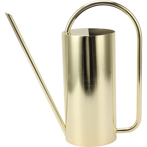 Arrosoir à long bec verseur, grande capacité (1500 ml), en acier inoxydable doré, idéal pour le jardinage. (1/5)