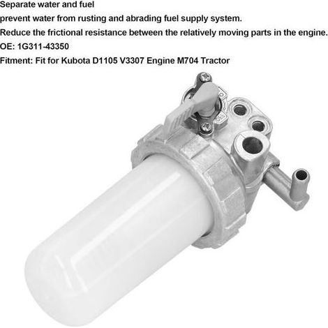Filtre à carburant pour tracteur Kubota D1105 V3307 moteur, Moteur M704,1G311-43350 (1/5)