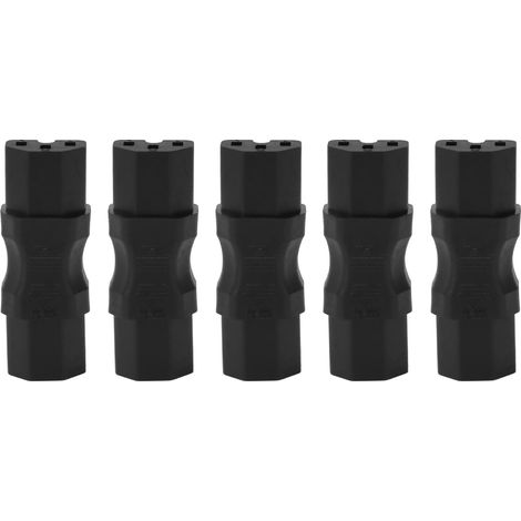 5Pcs adaptateur IEC320 C15 mâle vers femelle, contact cuivre, coque PVC, 10A 250V, pour imprimantes, ordinateurs, voiture électrique (1/5)