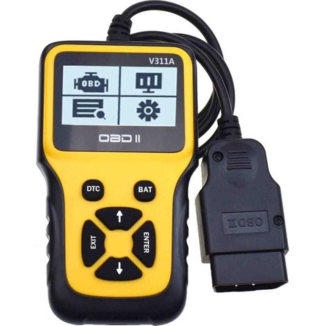 Scanner OBD II portable et universel pour voiture, avec lecteur de codes OBD II et outil de test de batterie intégré (V311A).