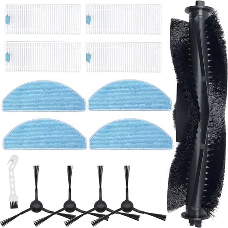 KimSin Accessoires pour Laresar Mars 01 pièces de rechange pour aspirateur robot, brosse rotative + 4 filtres + 4 Chiffon nettoyage + 6 brosses latérales (1/5)