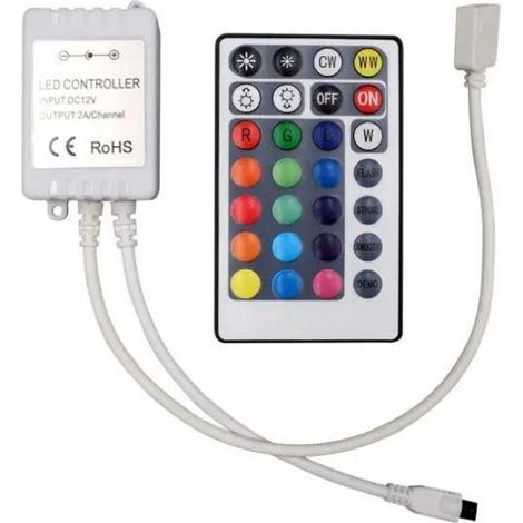 Controlador de tira LED RGB 3 en 1 V-TAC con control remoto infrarrojo de 28 teclas (1/2)