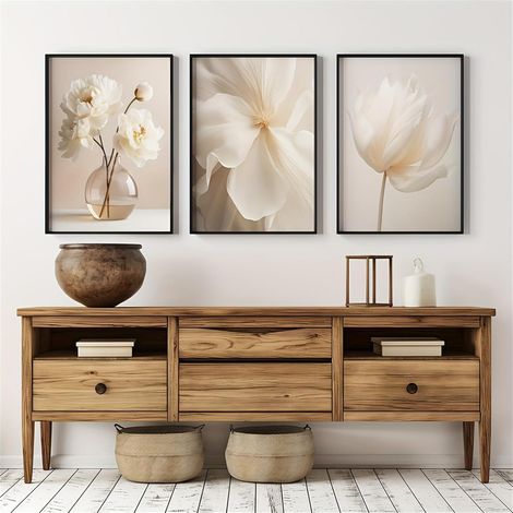 Wandbilder 3teilig Boho Blume Poster Wohnzimmer 30x40cm F 30x40cm (1/5)