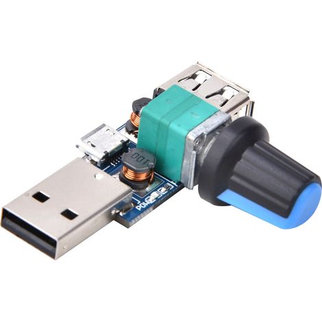 2 Stück USB-Lüfterdrehzahlregler DC412V 5W für Büro und Zuhause (1/5)