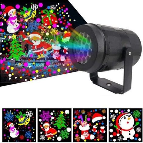 Projecteur Noël - - Lampe LED - 16 Motifs - Utilisation Intérieure et Extérieure - 12W (1/4)