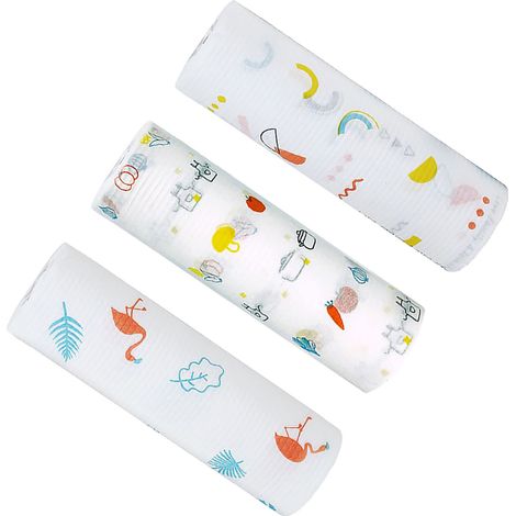 Rouleau de lingettes nettoyantes jetables pour usage humide et sec. Tissu non tissé imprimé. (1/5)