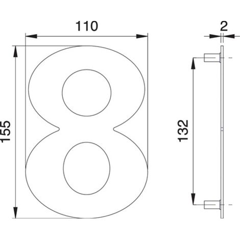 edi numero civico 8 VA ma 150mm L.110mm - 2508/0000/00 (1/2)