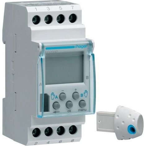Hager – Programmateur électrique 2 zones 7j – Intensité 16A – Tension 230V – Alimentation secteur – Pour gestion chauffage électrique (1/3)