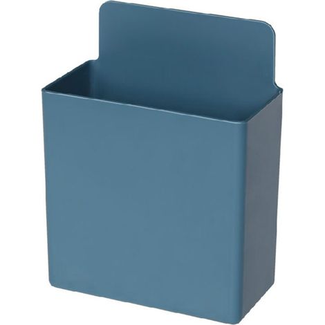 Distributeur mural multifonction gain de place, ABS étanche, sans perçage, boîte de rangement cosmétique pour salle de bain cuisine, bleu foncé (1/5)