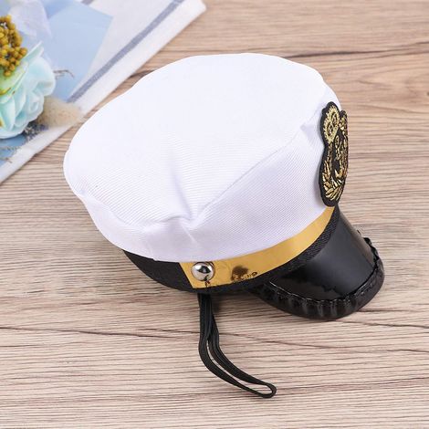 Casquette de capitaine blanche Halloween pour chien chat chiot, accessoire marin costume fête déguisement (1/5)