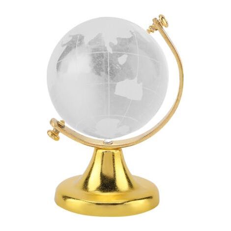 Round Earth Globe, World Map, Crystal Ball, Home Office Decor, Gift (Gold) (1/5)