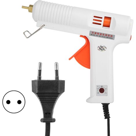 Pistola de pegamento termofusible ajustable con temperatura constante, para reparaciones domésticas y manualidades, 150 W, color blanco, HL F-Crezuo