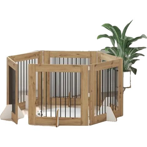 Puerta para perros, de roble hecha a mano, diseño independiente, color verde militar. (1/2)