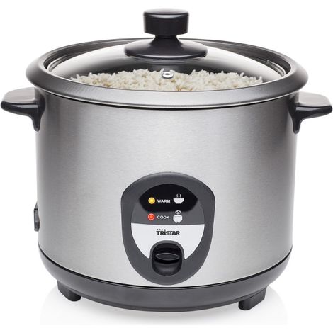 Tristar – Cuiseur à riz 1,5 L 500 W – Acier inoxydable – Fonction maintien au chaud – Protection ébullition à sec – Pieds antidérapants - RK-6127 (1/10)