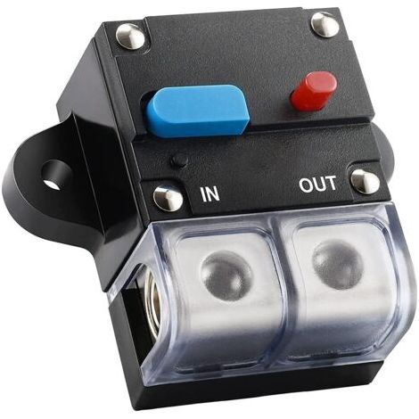 Disjoncteur Audio, 150A Réinitialisable de Voiture Fusible Bouton de Réinitialisation Disjoncteur Disjoncteur Auto-Récupération pour la Protection Audio et Amplis de Voitur 12-48V DC (1/5)