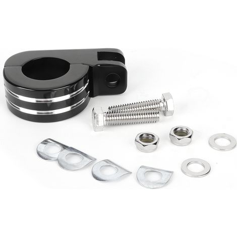 Paar 32mm/1,25in Motorrad-Fußrasten-Befestigungsklemmen, schwarze und silberne Halterungen, kompatibel mit Honda. (1/5)