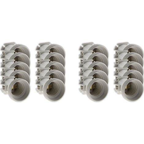 Zenitech – Lot de 40 douilles de chantier E27 sans bague – Culot E27 pour installations temporaires – Matériau résistant pour usage intensif
