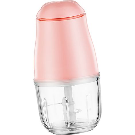 Hachoir à viande électrique mini portable, efficace et multifonctionnel, accessoire de cuisine rose (1/5)