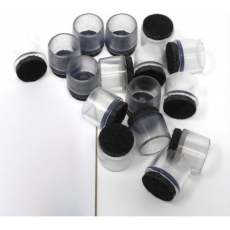 TrAdE Shop Traesio - 8 Tappi Gamba Sottosedie Feltrini Plastica Rotondo Antiscivolo 22-26mm Graffi -