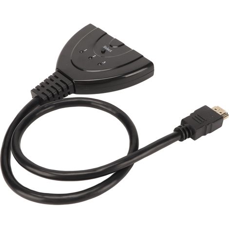 Commutateur d'interface multimédia HD à 3 ports (3 entrées, 1 sortie) 3D 1080p, répartiteur d'interface multimédia HD pour TVHD, DVD, PS3 et PS4 (1/5)