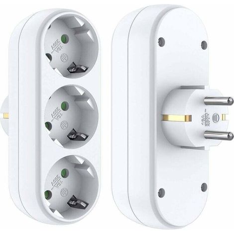 Adaptateur de prise multiprise sans câble prise murale blanc blanc adaptateur de charge chargeur USB pour appareil photo (1/4)