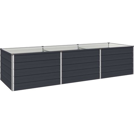 Raised Garden Bed Anthracite 240 x 80 x 55 cm cold-rolled steel vidaXL