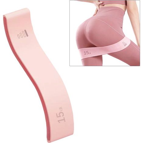 Banda elástica de silicona de alta resistencia, anillo ligero para fitness, yoga, ejercicios, estiramientos y pilates - Rosa (1/5)